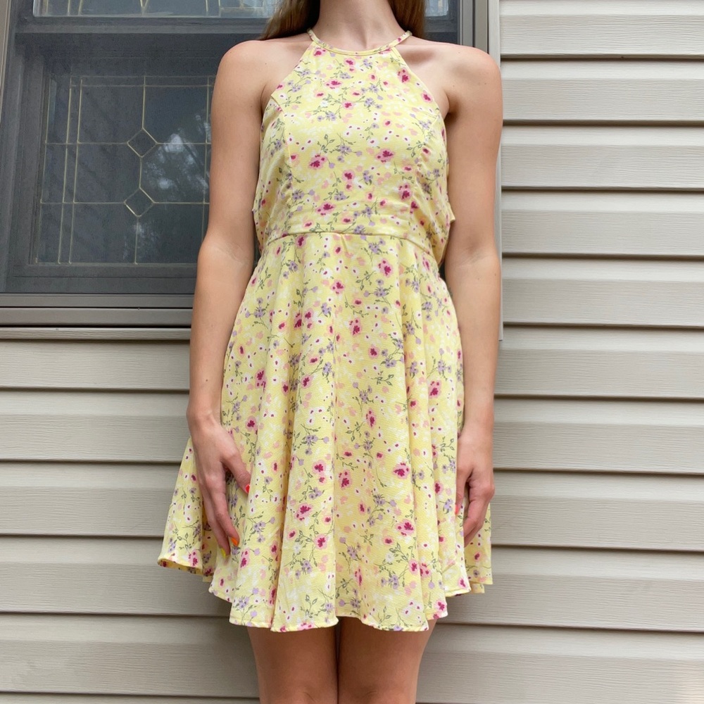 yellow floral sundress
